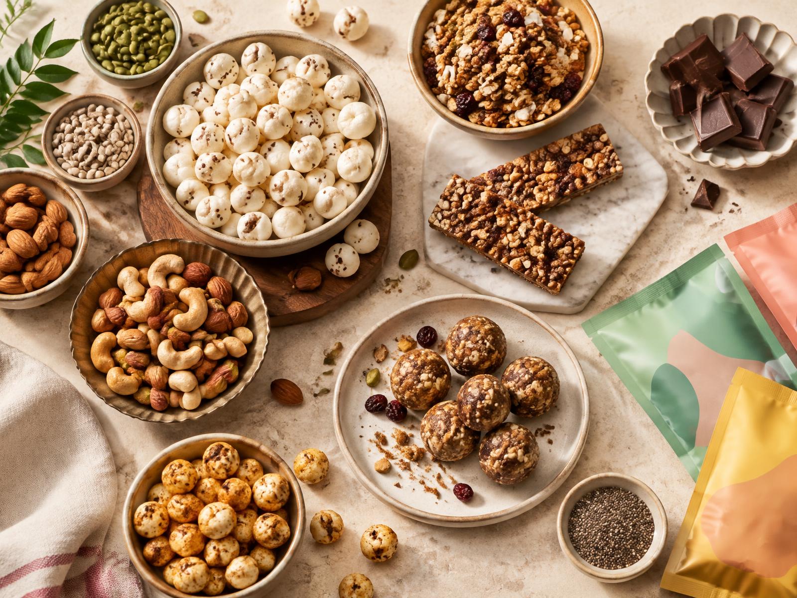 A colourful selection of better-for-you snacks